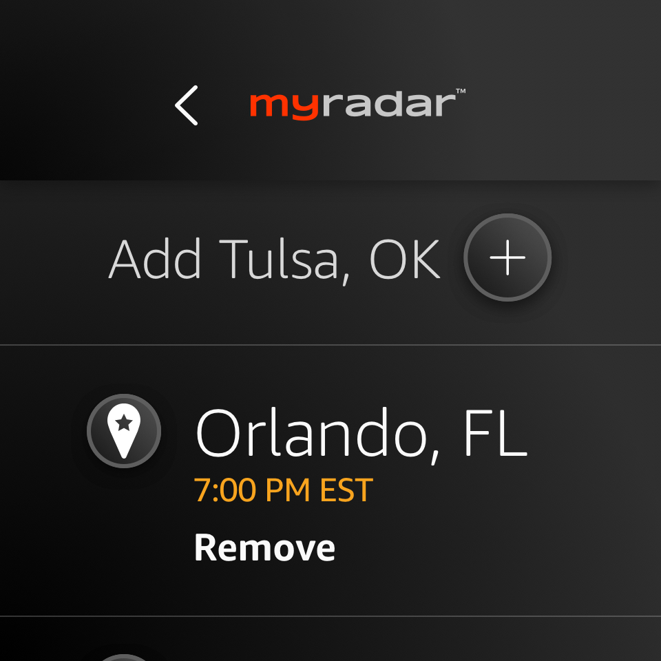 MyRadar Favorites